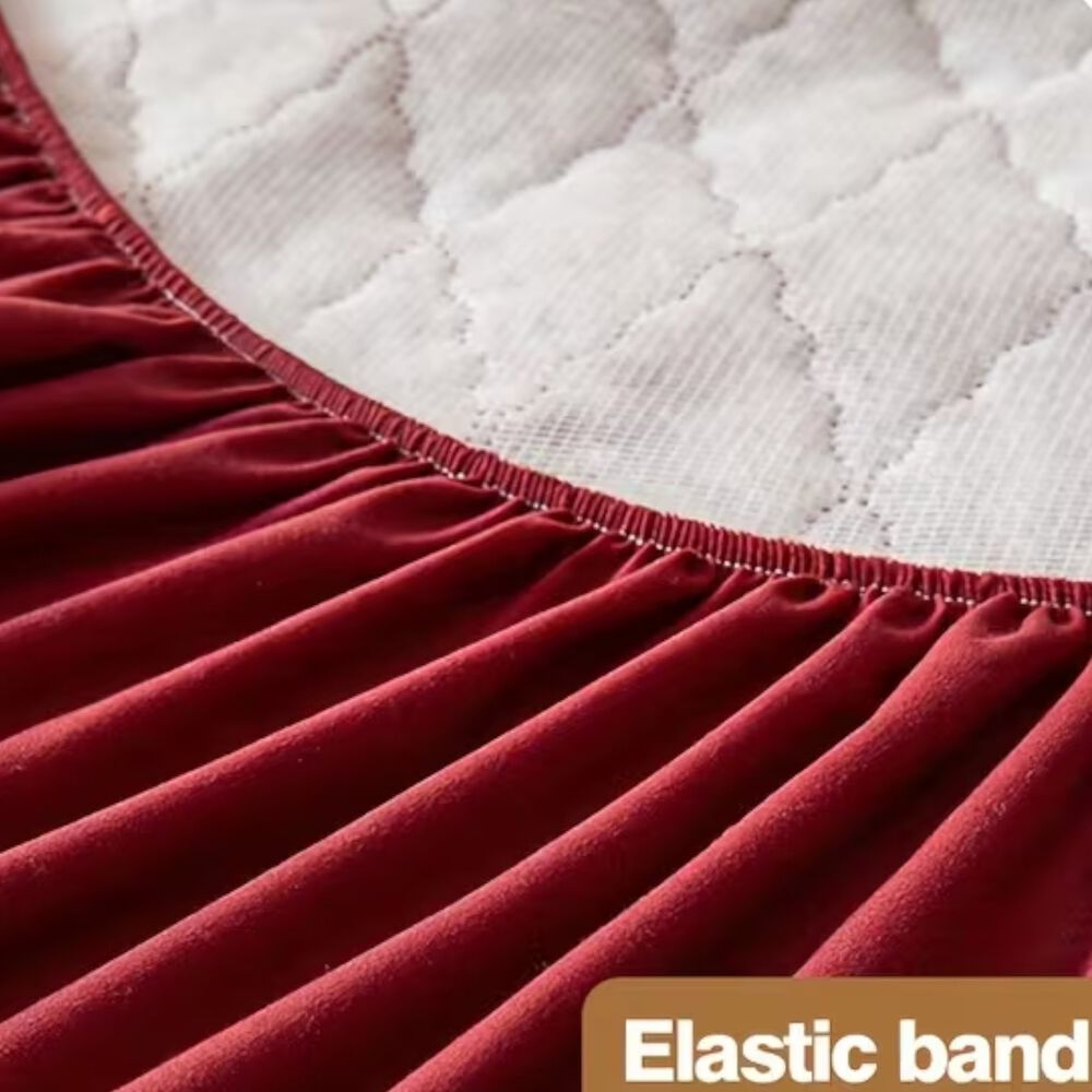 Cubrecolch&oacute;n Impermeable King + 02 Fundas De Almohada Burdeo image number 3.0