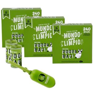 Bolsas Para Perro Biodegradables (48 Rollos + Dispensador)