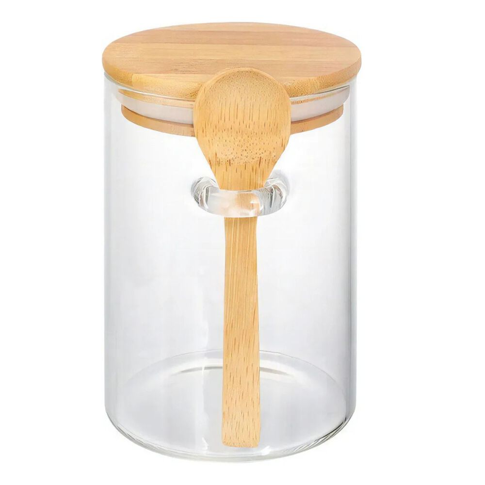 Frasco Contenedor Hermetico Vidrio 10cm Redondo Con Cuchara image number 0.0