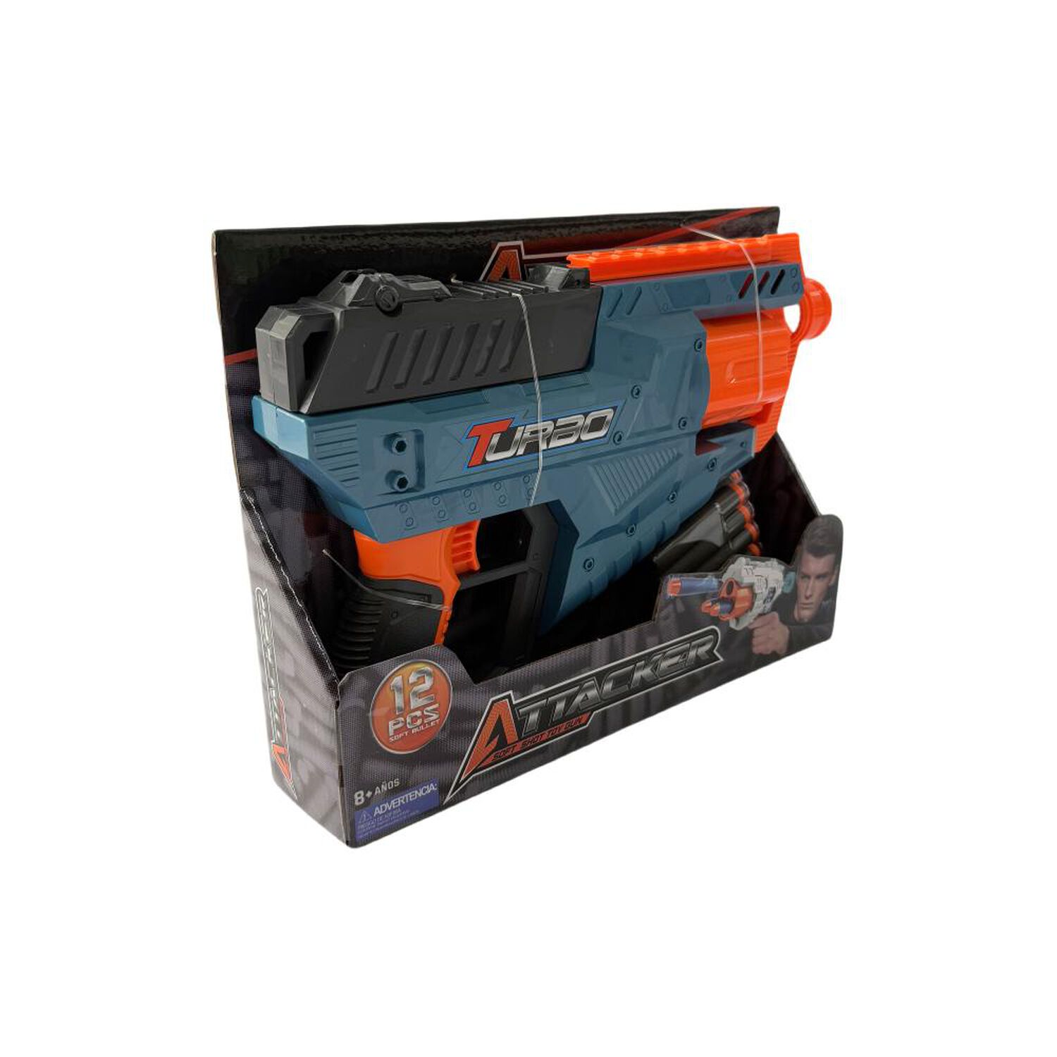 Lanzador Blaster Attacker Turbo x 12 Hitoys Bt319 image number 3.0