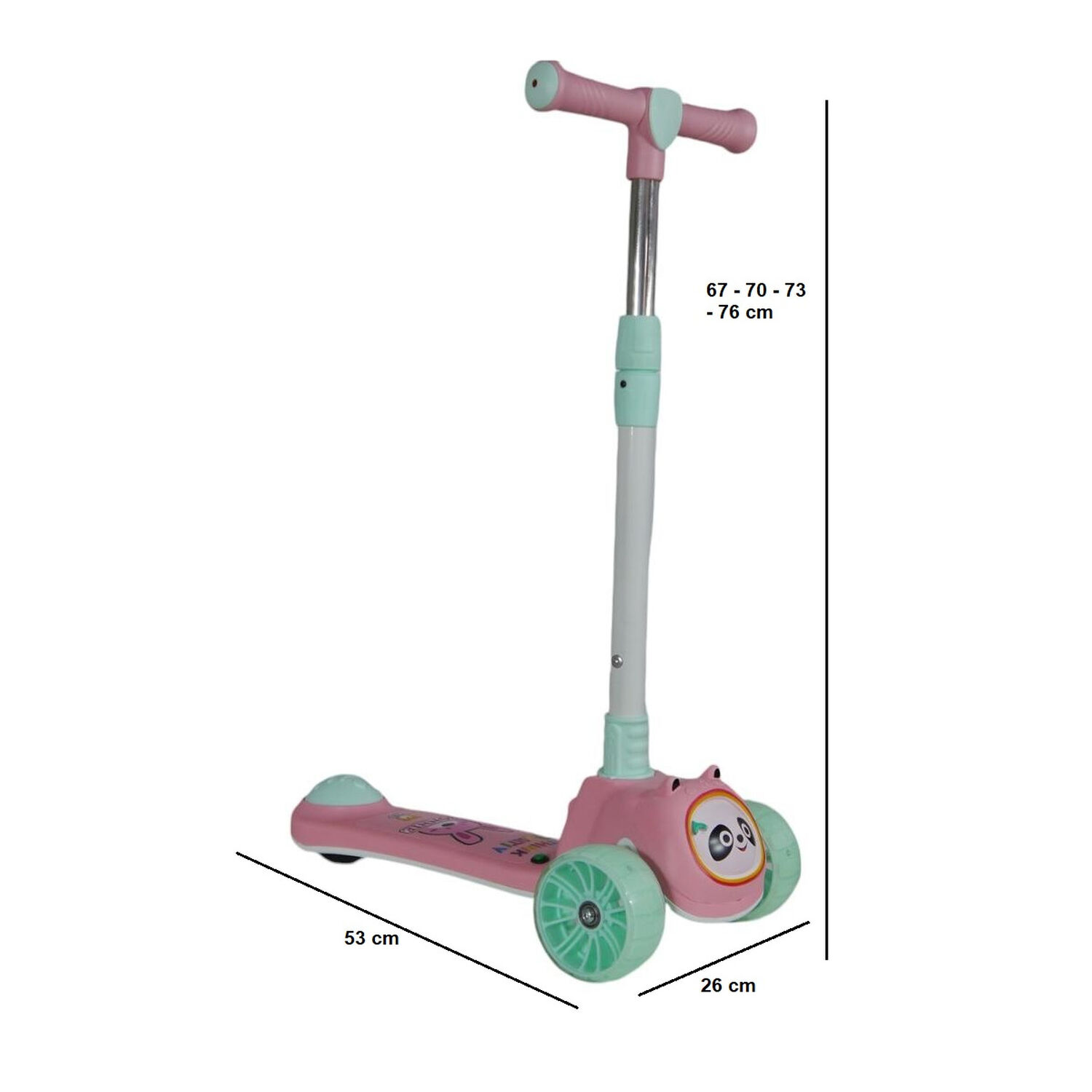 Scooter Monopat&iacute;n Ni&ntilde;os Panda Rosado image number 1.0