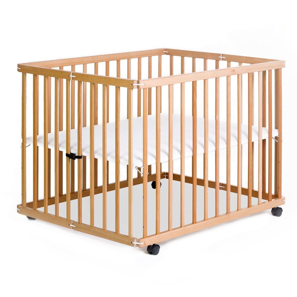 Corral Cuna 2 En 1 Altura Ajustable En Madera Happy Dino image number 3.0