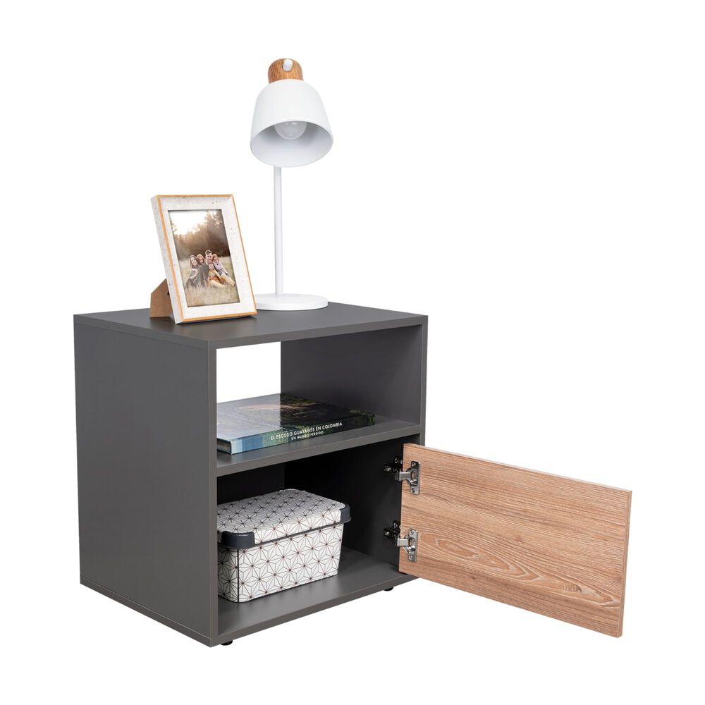 Velador 1 Cajon Melamina 52x50x40 Cm Café image number 4.0