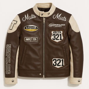 Chaqueta Infantil Varsity Eco Cuero Modelo Racing