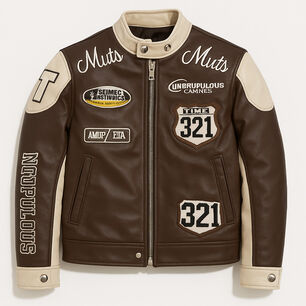 Chaqueta Infantil Varsity Eco Cuero Modelo Racing