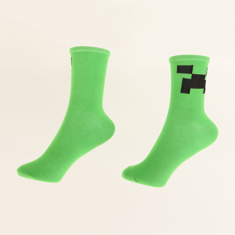 Tripack Calcetines Ni&ntilde;o Verde Creeper Minecraft image number 7.0