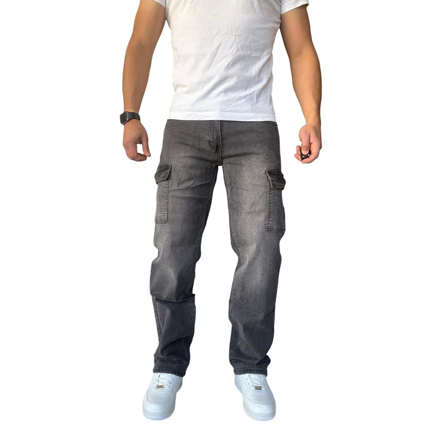 Jeans Cargo Recto Elasticado Stragth Fit Focalizado image number 1.0