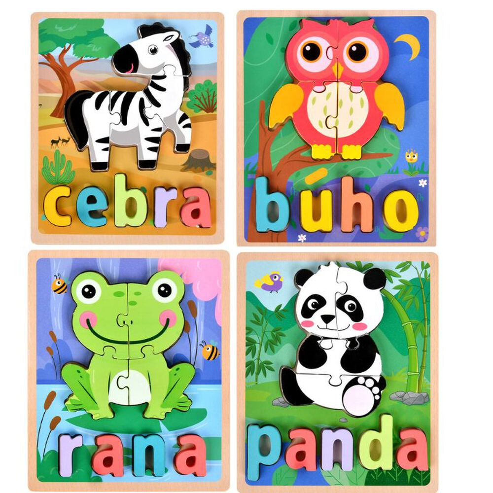 Pack 4 Rompecabezas 3d Animales Educativo image number 1.0