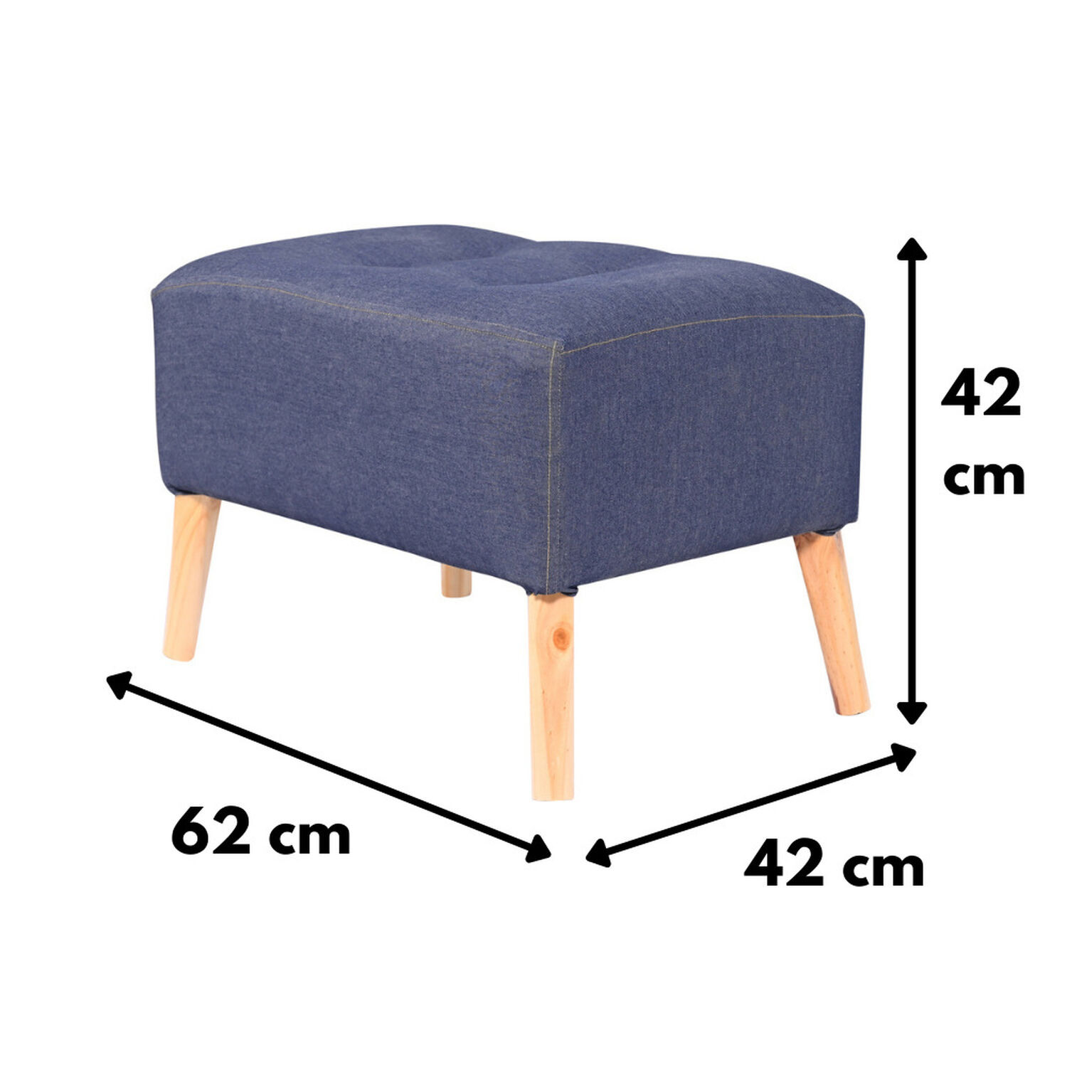Pouf Petrum Jeans 62x42x42 Cm M&aacute;xima Design image number 3.0