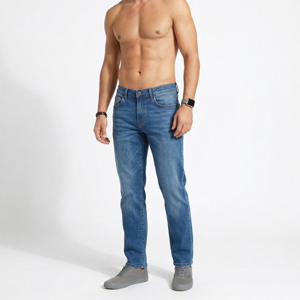Pantalon Jeans Termico Regular Hombre image number 0.0
