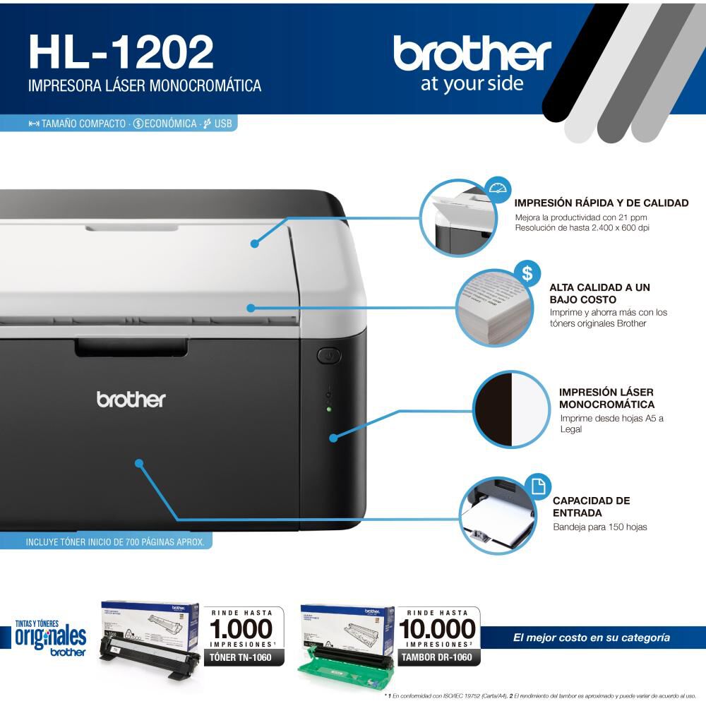 Impresora Brother Hl-1202 image number 3.0