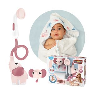 Set De Ba&ntilde;o Ducha Infantil Elefante Y Toalla Rosa Ni&ntilde;a Yookidoo