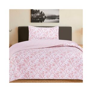 Quilt Andes Printed Rayas Rosa 1.5 Plazas