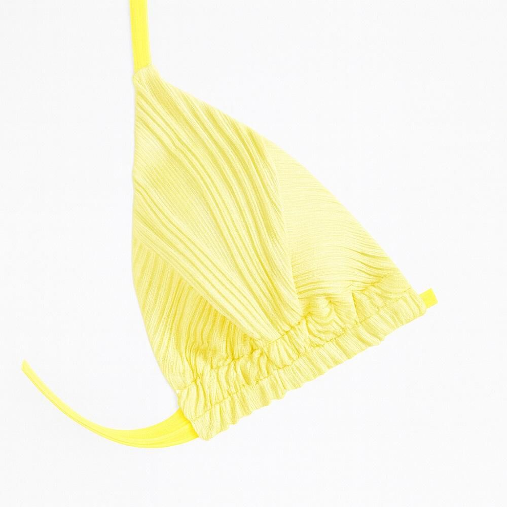 Traje Baño Tiro Alto Cintas Ajustables Tela Corrugada Realce image number 1.0