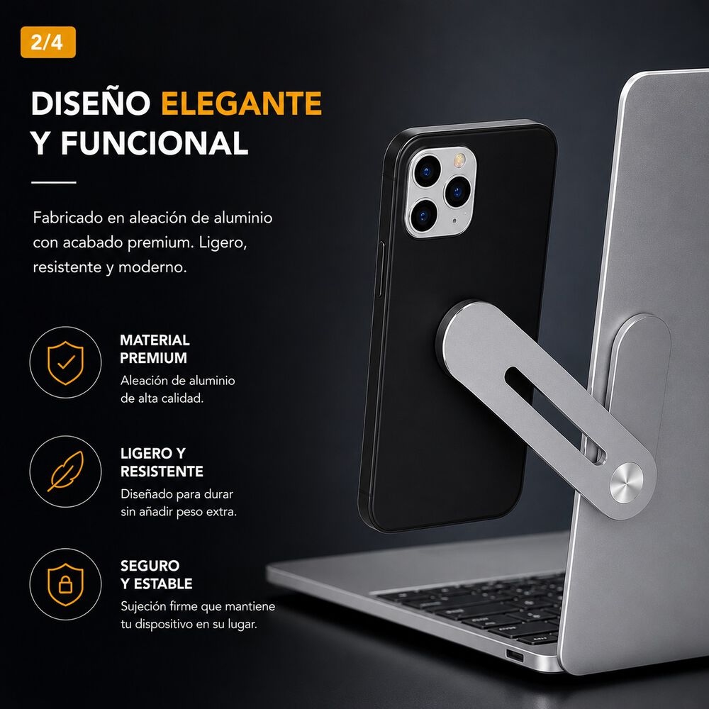 Soporte Magn&eacute;tico Para Iphone / Android Macbook Notebook image number 2.0