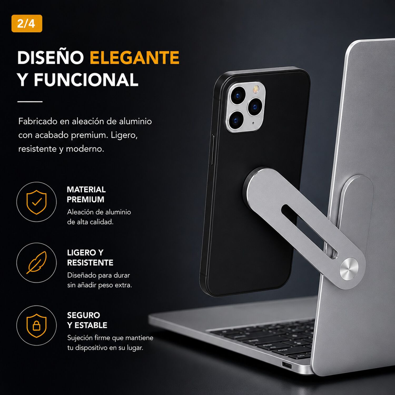 Soporte Magn&eacute;tico Para Iphone / Android Macbook Notebook image number 2.0