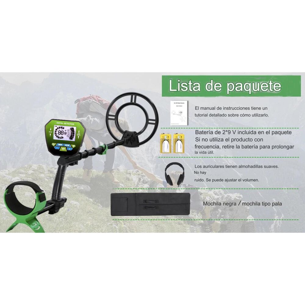 Detector Metales Oro Plata Cobre Pantalla Lcd Md-1079 image number 7.0