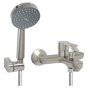 Monomando Llave Grifo Para Tina Ducha Modelo Arona Color N&iacute;quel Mate