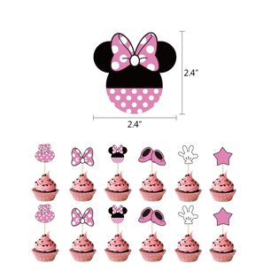 Pack Cumplea&ntilde;os Minnie Mouse Globos Toppers Cinta Y Mas