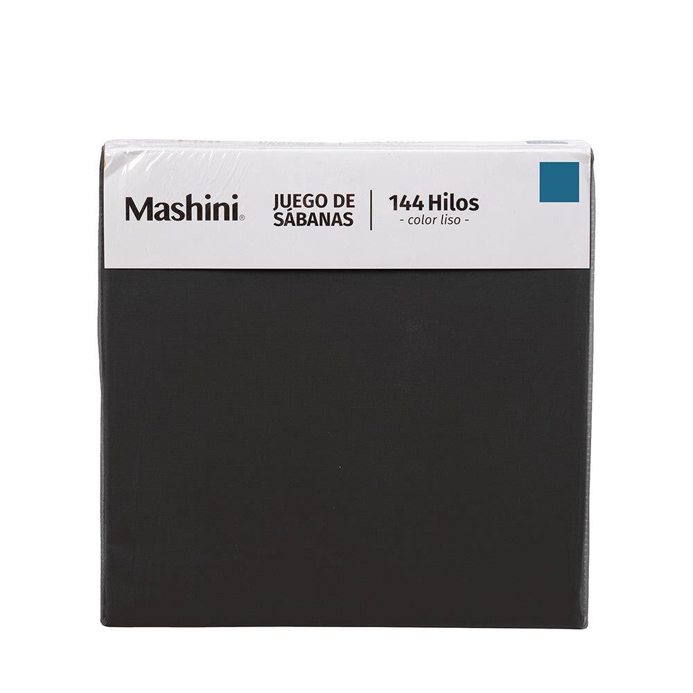 Sabana 144 Hilos Colores Lisos 1 Plazas Negro image number 4.0