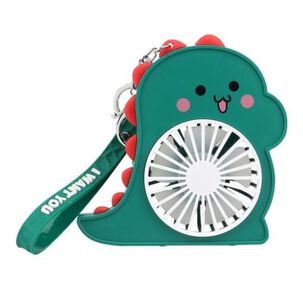Llavero Mini Ventilador Recargable Dinosaurio Verde