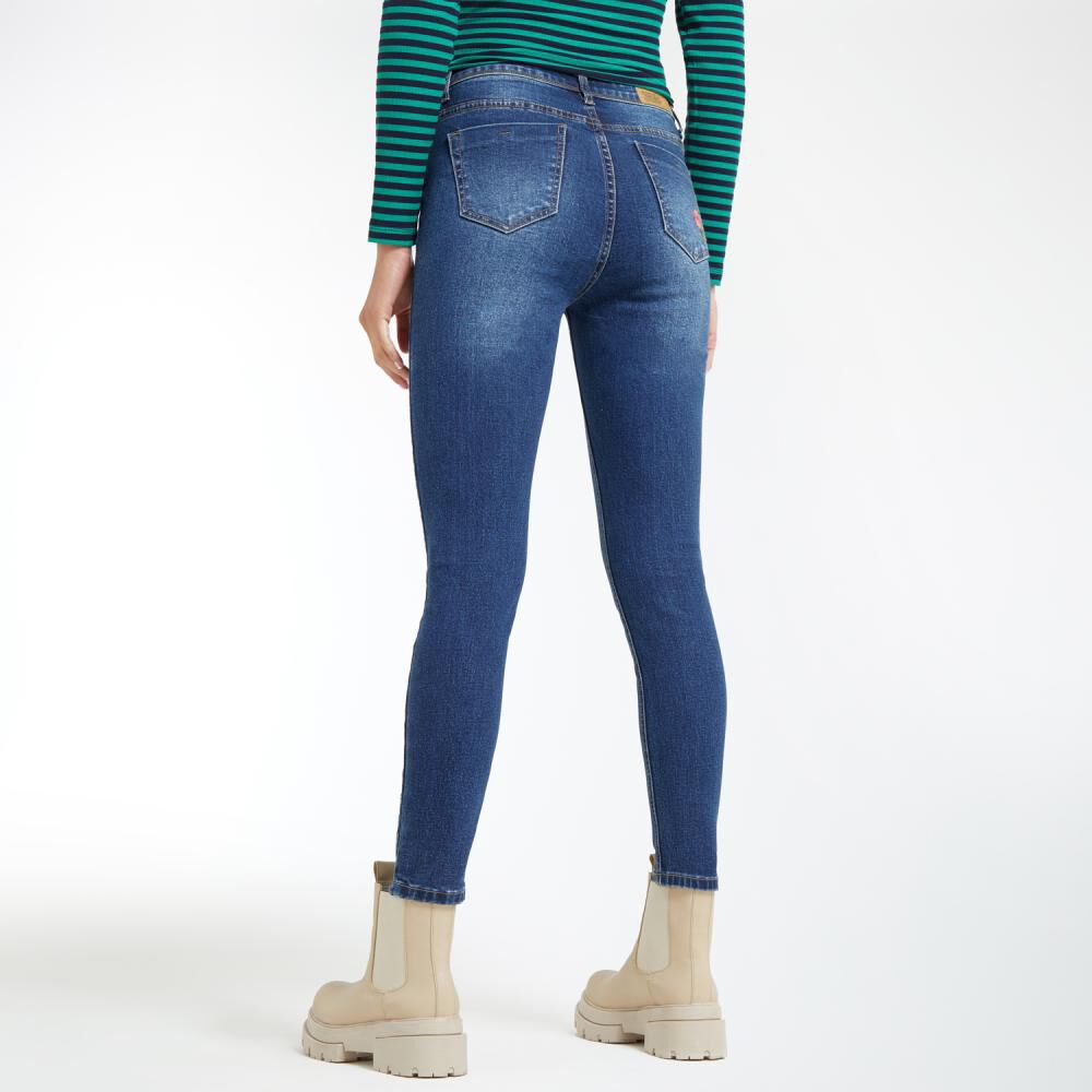 Jeans Bordado Tiro Alto Super Skinny Mujer Freedom image number 3.0