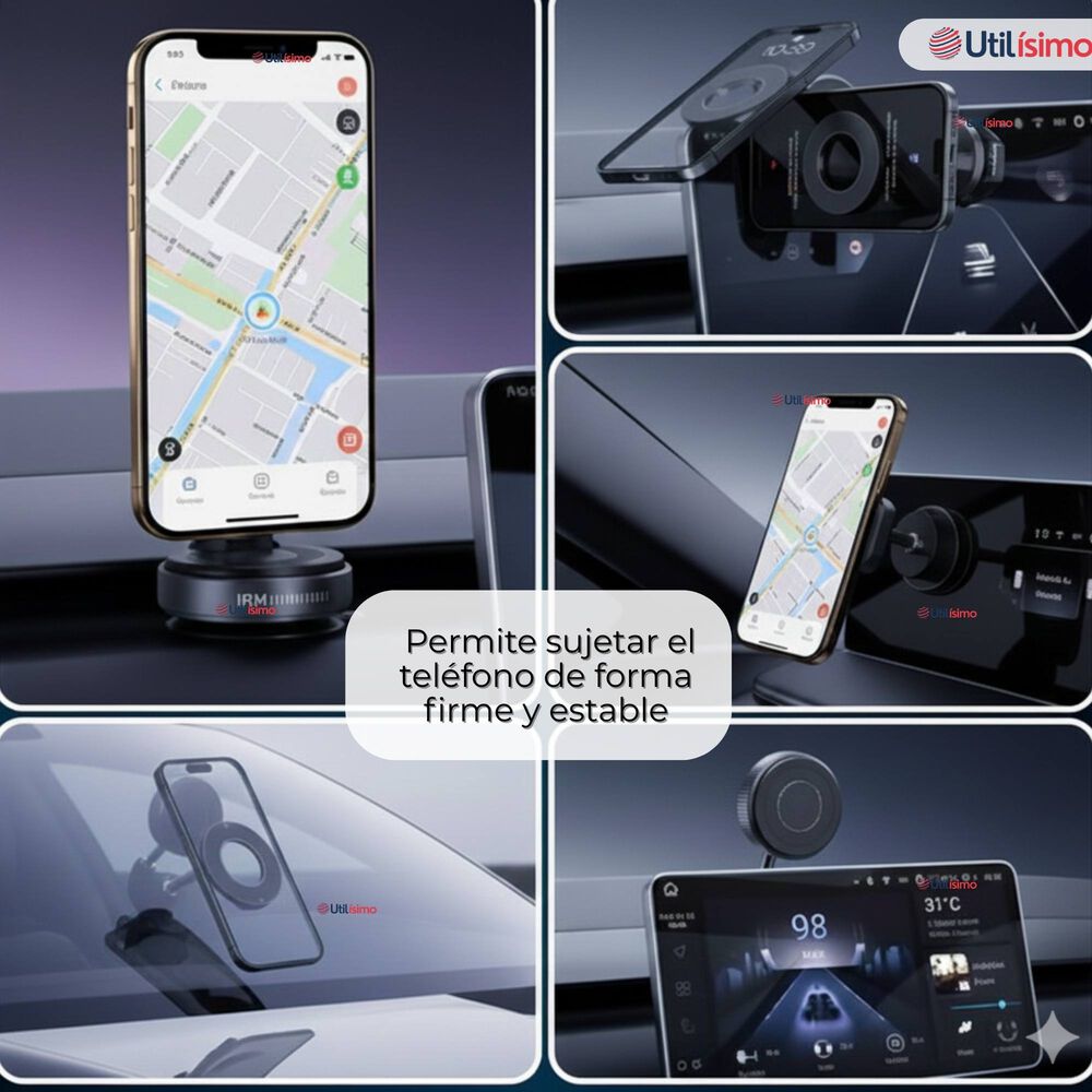 Soporte De Auto Celular Magn&eacute;tico Iphone Android Negro image number 5.0