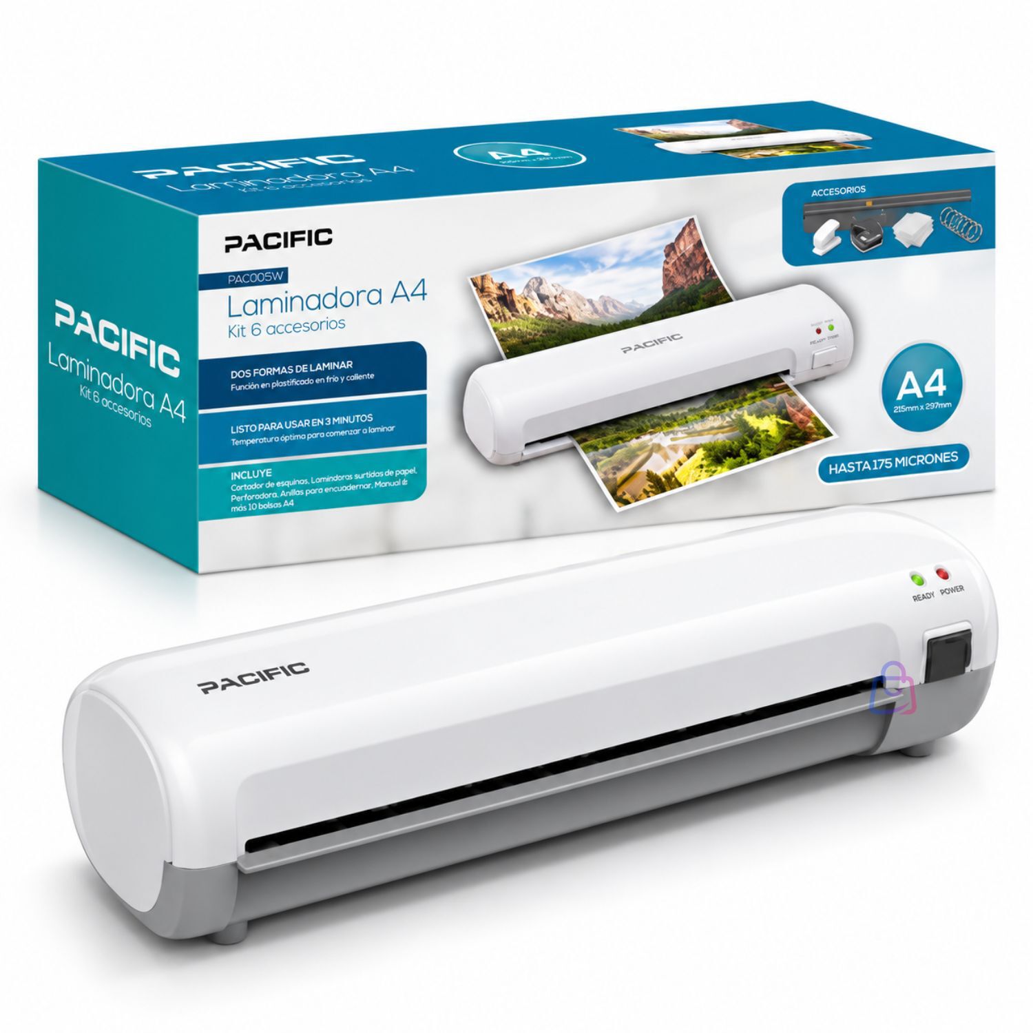 Laminadora Plastificadora A4 Incluye 6 Accesorios Blanco - Ps image number 3.0