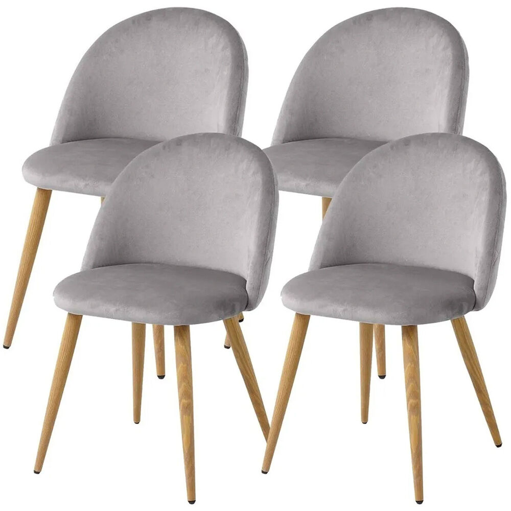 Pack 4 Silla Terciopelo Vintage Gris image number 0.0