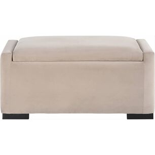 Banqueta Con Ba&uacute;l Leyzy Beige Felpa 40x55x105 Cm M&aacute;xima Design