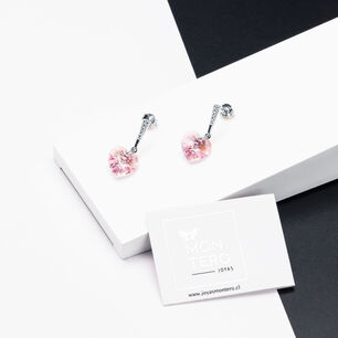 Aros Romance Cristal Genuino Rose Shimmer