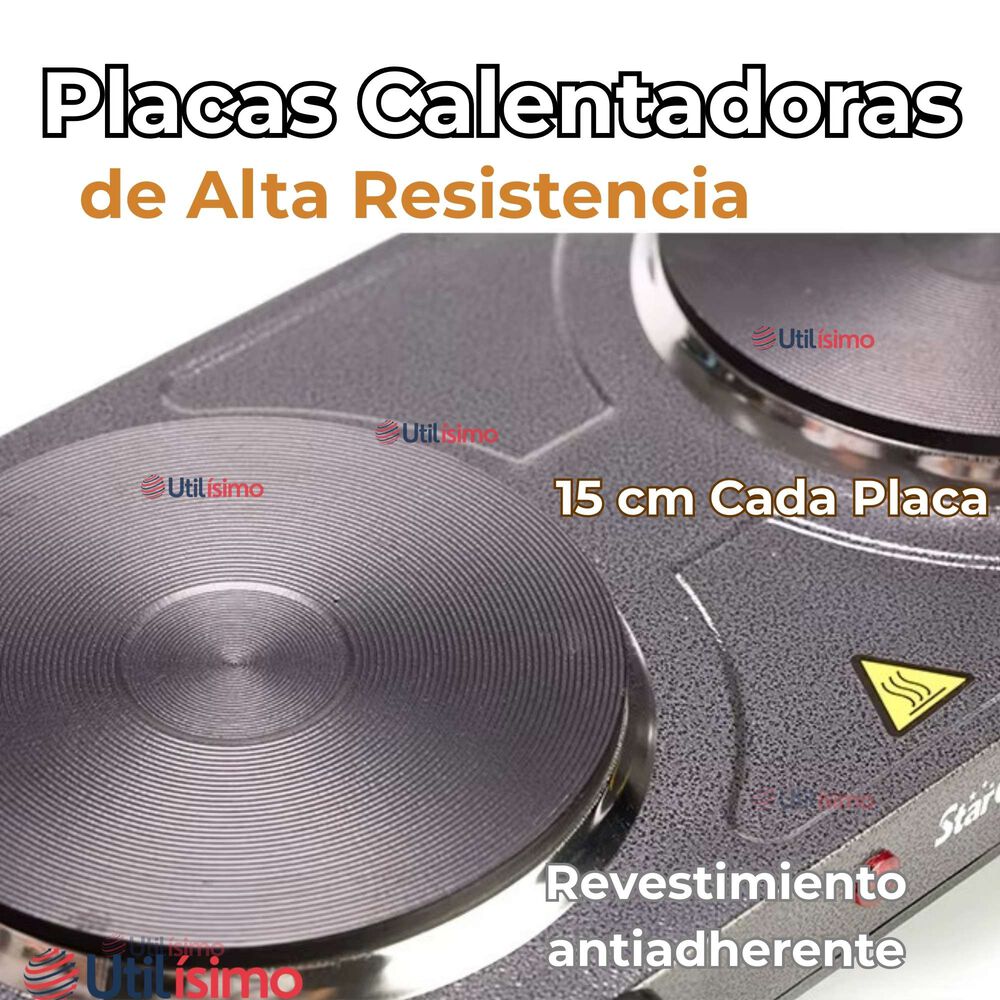 Cocina El&eacute;ctrica 2 Platos Cocinilla Port&aacute;til 2000w De Potencia image number 6.0