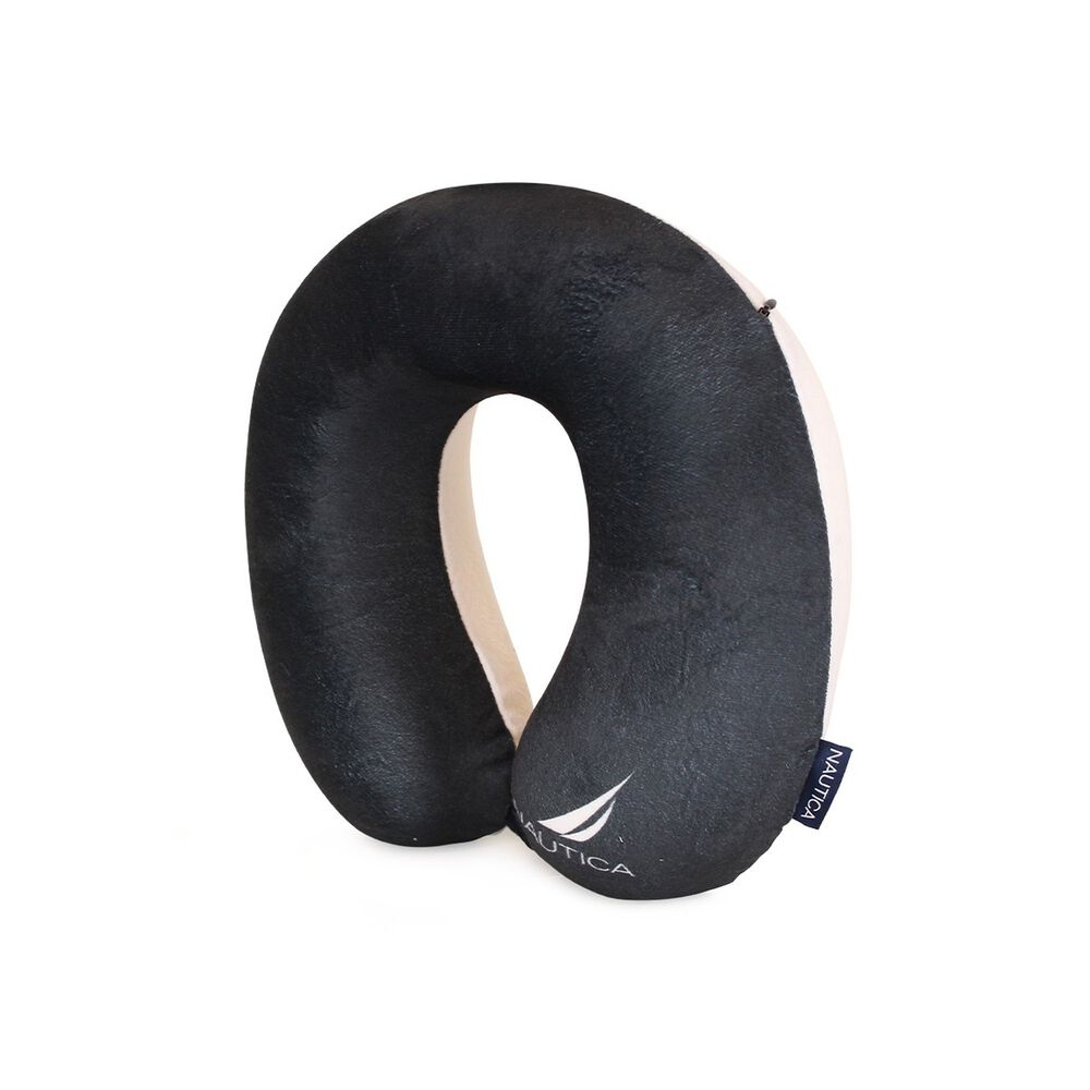 Almohada De Viaje Memory Foam Negra- Blanco Nautica image number 2.0