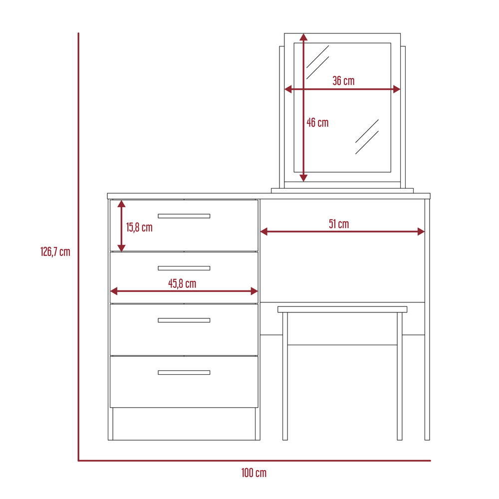 Mueble De Tocador Kaia - Miel / Blanco image number 3.0