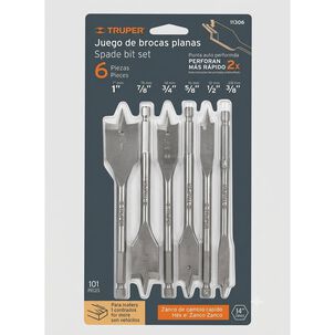 Juego De Brocas Planas Para Madera, 6 Piezas, Truper J-bpt-6