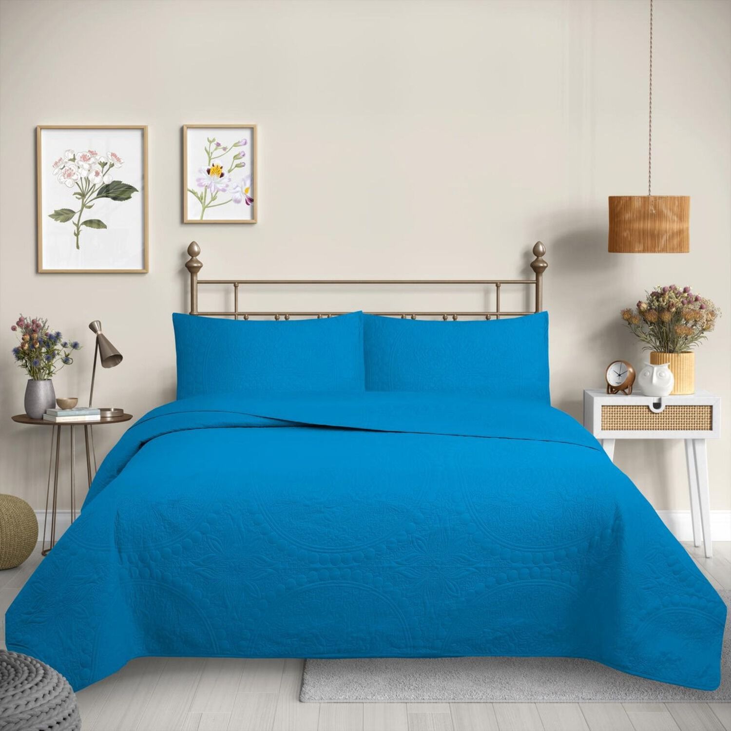 Cubrecama Quilt Reversible 3 Plazas Turquesa - Wonder Collection Martin&eacute; image number 0.0