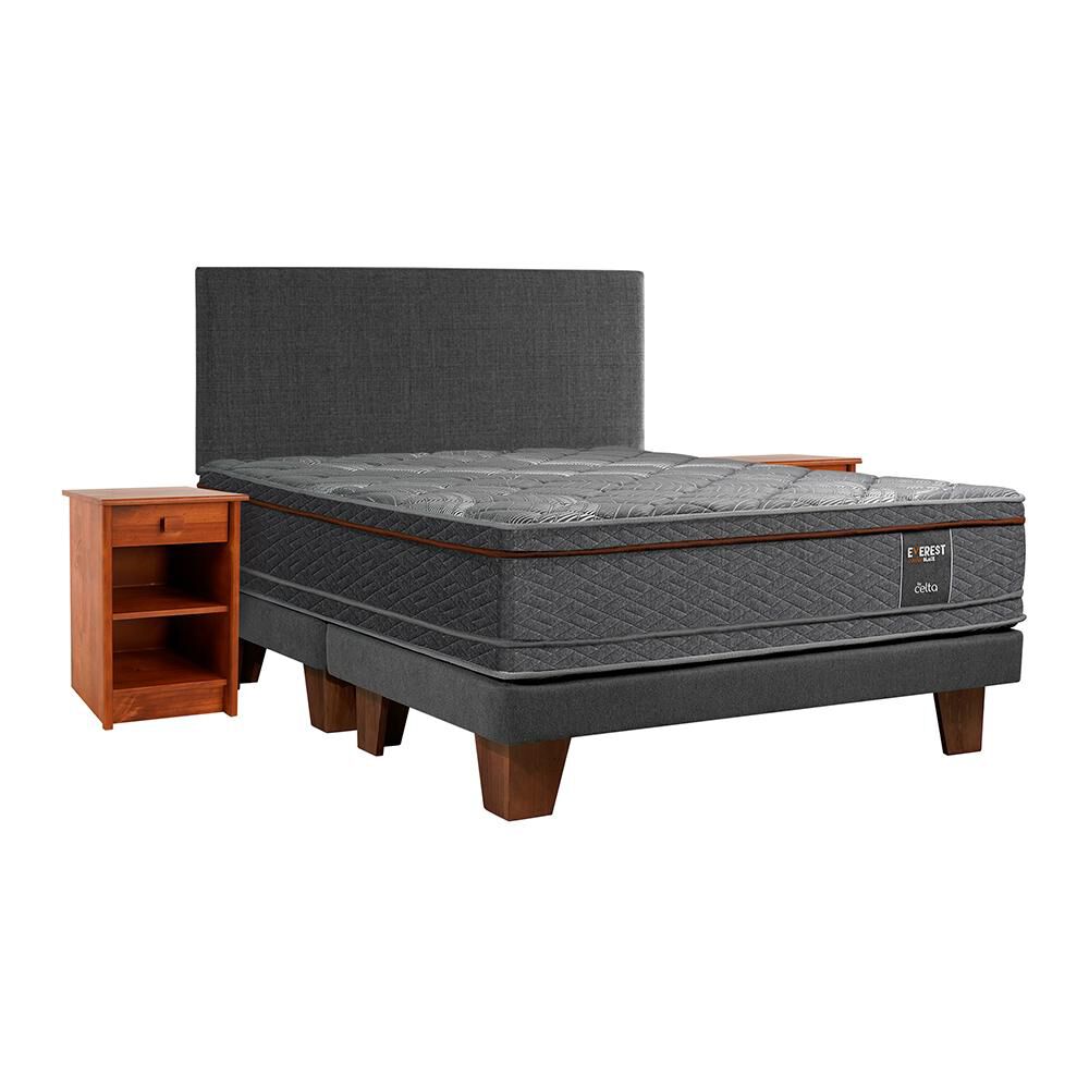 Cama Europea Celta Everest Cooper Black / King / Base Dividida + Set De Maderas image number 0.0