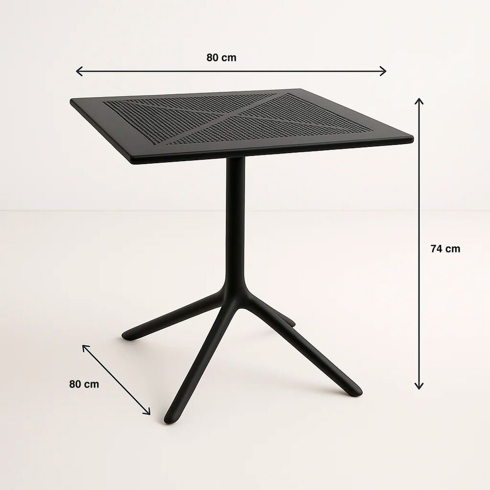 Mesa Restaurant 80x80 Polipropileno + 4 Sillas De Restaurante - Negra image number 4.0