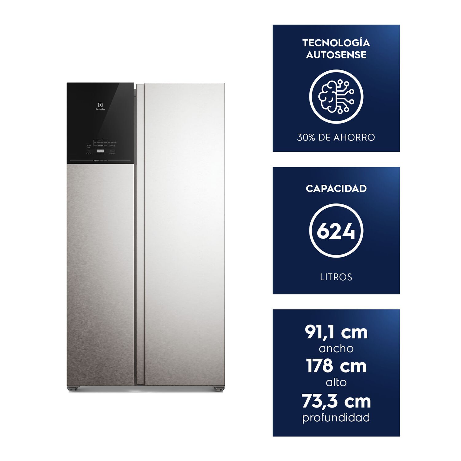 Refrigerador 624l No Frost Side By Side Inverter Es60s Inox image number 1.0