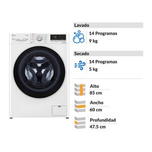 Lavadora Secadora LG WD9WVC4S6 / 9 Kg / 5 Kg