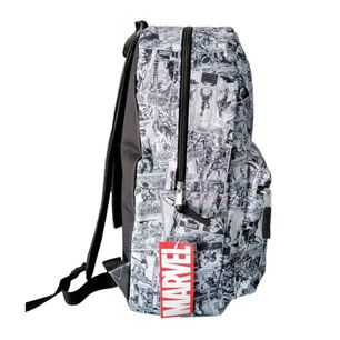 Mochila Estampado C&oacute;mics Blanco Negro Juvenil Casual Escolar