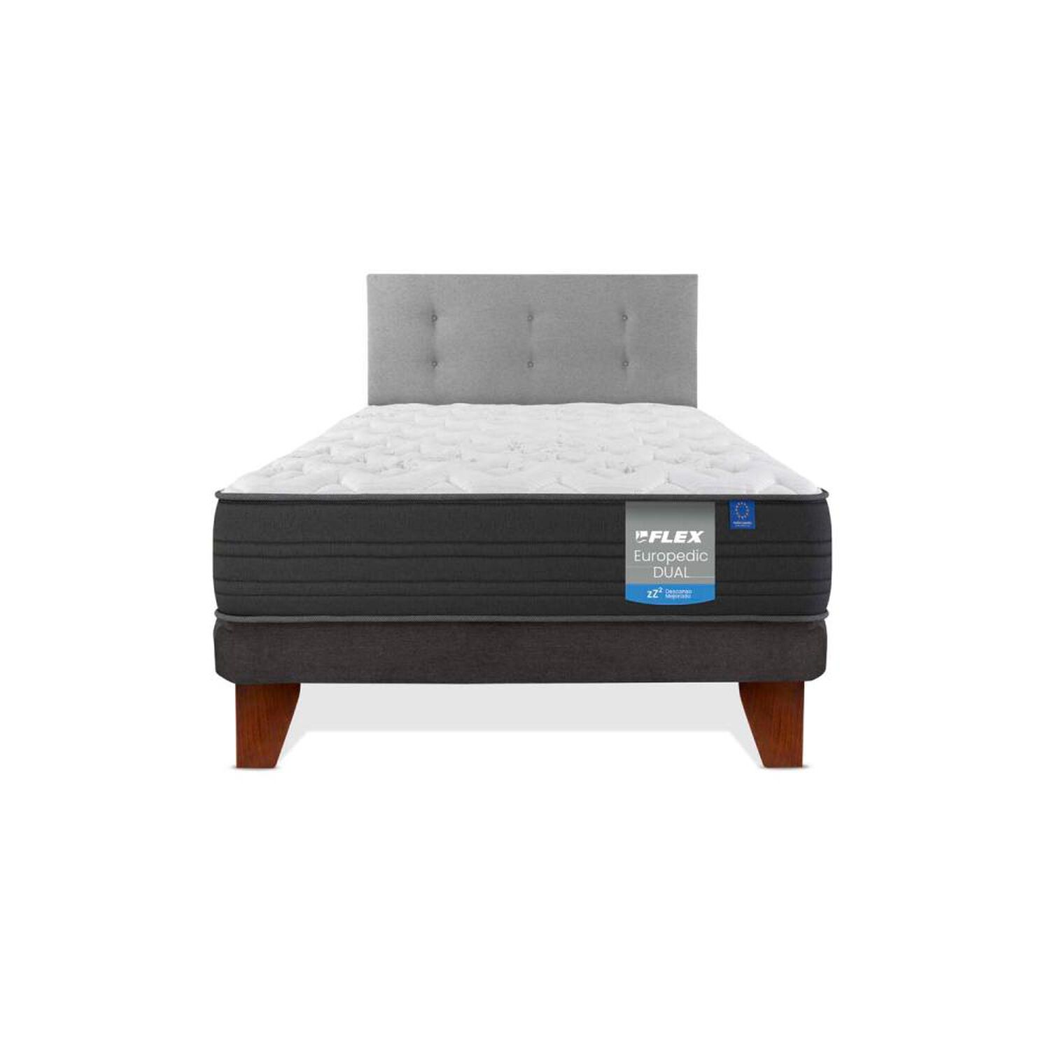 Cama Europea Flex Europedic Dual / 1.5 Plazas / Base Normal + Respaldo image number 0.0