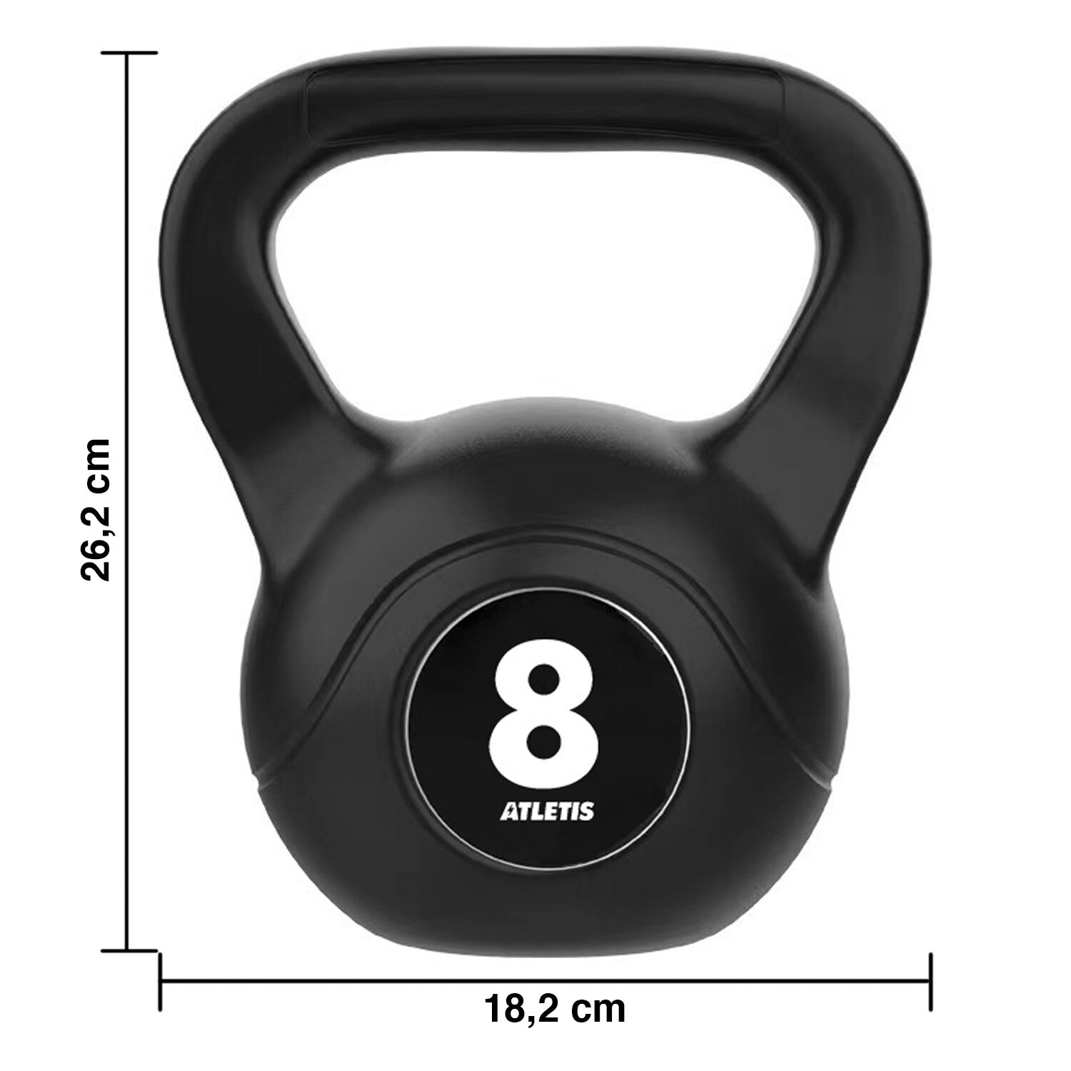 Kettlebell Mancuerna Pesa Rusa Cemento 8 Kg Negro image number 2.0