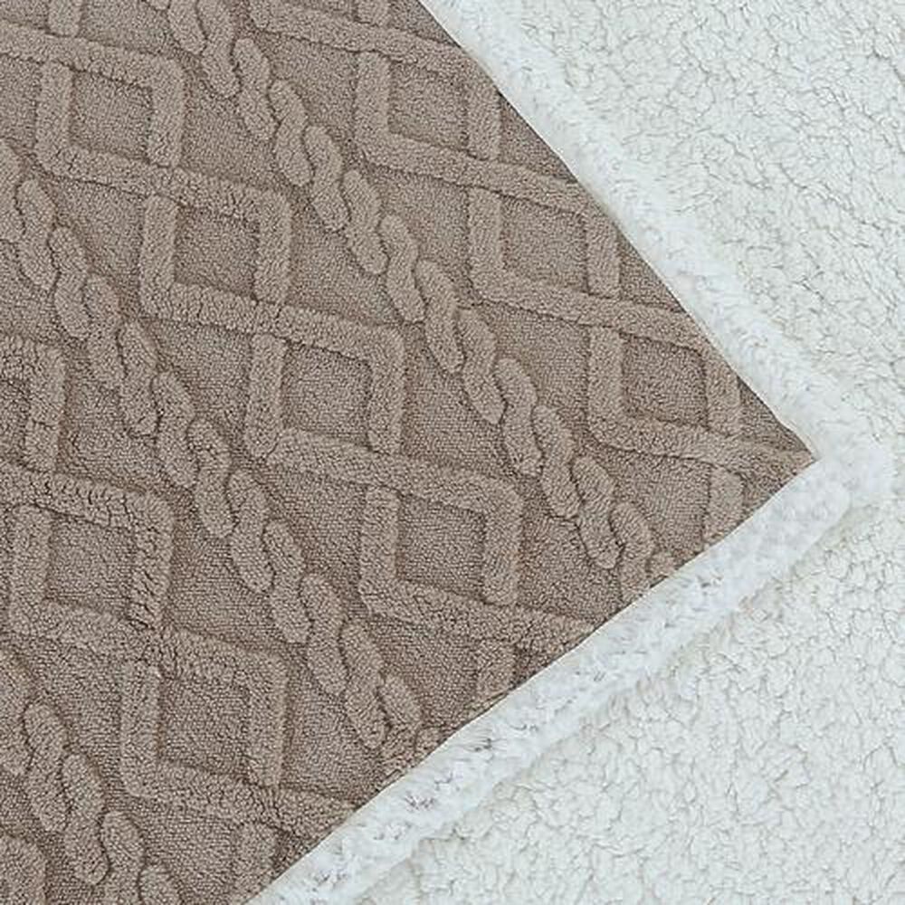 Frazada Andes Jacquard Sherpa Beige 2 Plaza image number 1.0