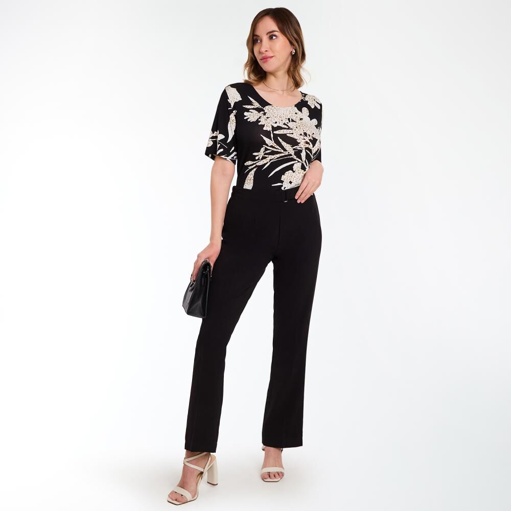 Polera Full Print Manga Corta Cuello V Mujer Lesage image number 1.0