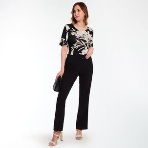 Polera Full Print Manga Corta Cuello V Mujer Lesage