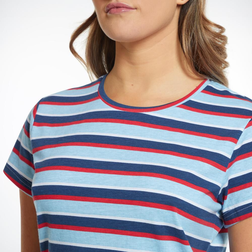 Polera Micropint Manga Corta Cuello Redondo Mujer Freedom image number 4.0