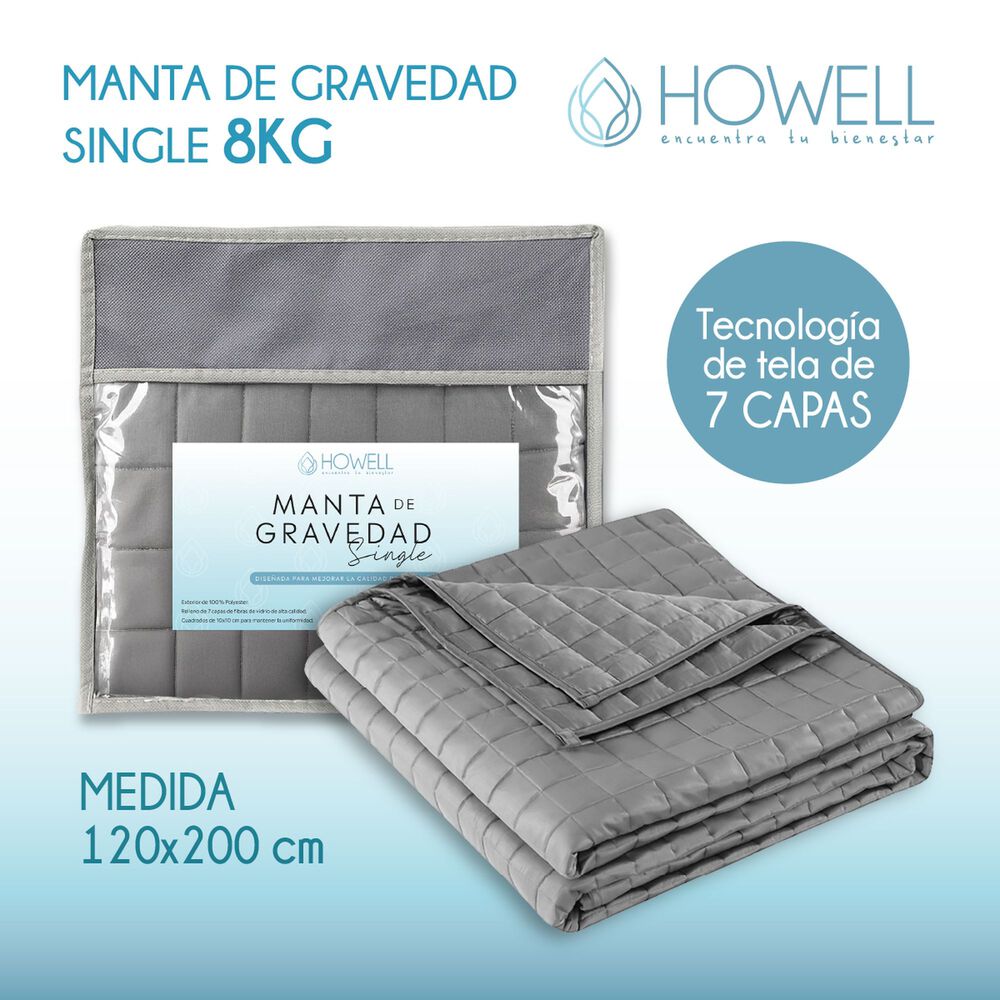 Manta De Gravedad Pesada Howell Single 8kg Trastornos Sue&ntilde;o image number 9.0
