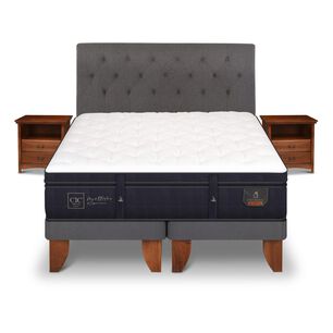 Cama Europea Cic Super Premium / 2 Plazas / Base Dividida + Set De Maderas