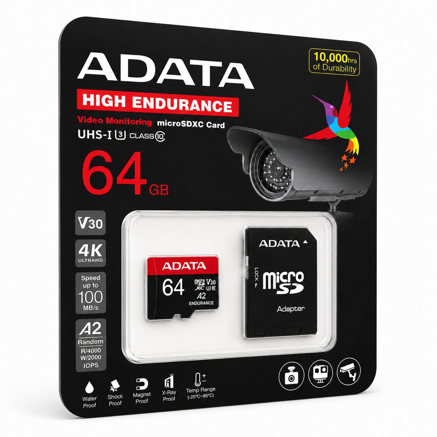 Memoria Micro Sd Adata 64gb Clase 10 Para 4k High Endurance image number 0.0